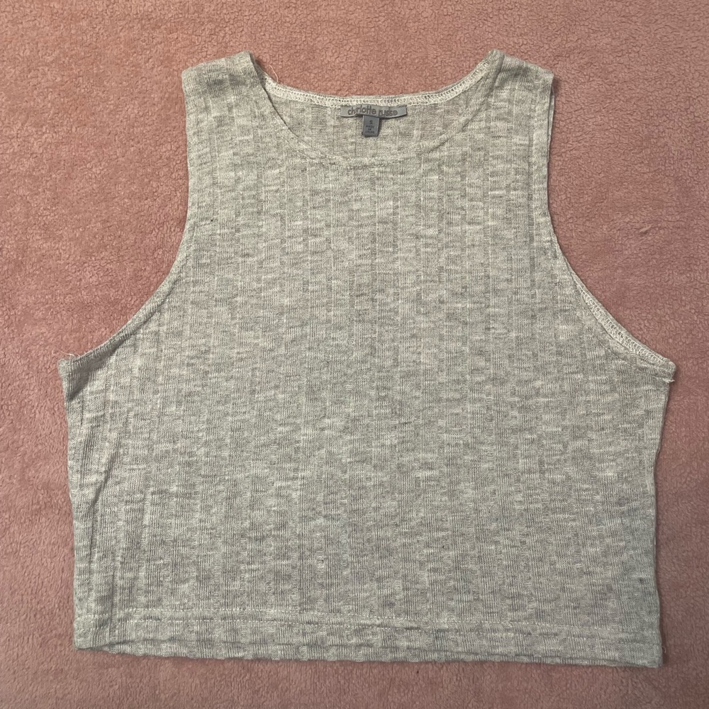Grey crop top tank